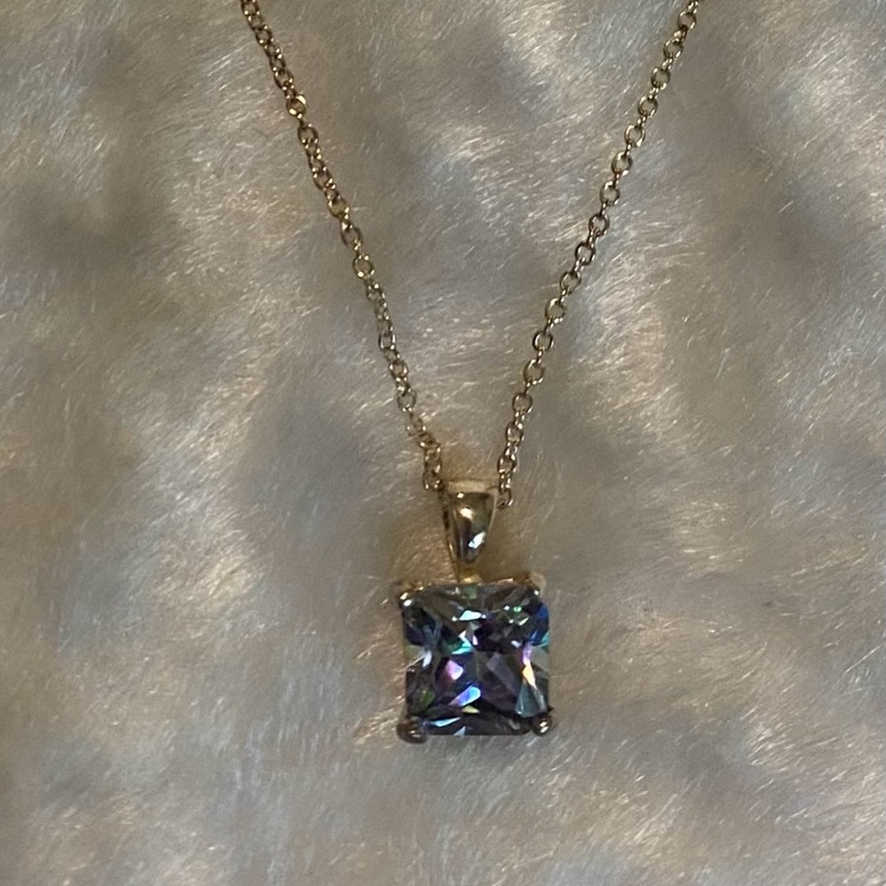 ☘️925 Mystic Topaz Square Pendant